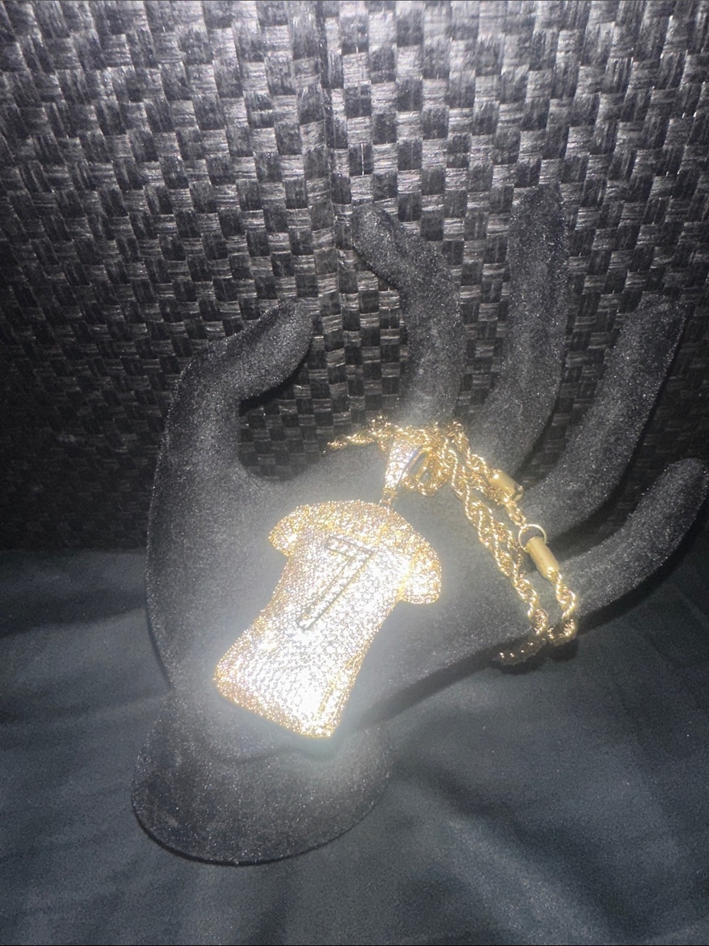Gold Tone Paved Pendant Necklace - Women Jewelry “ Bad Best “ 7